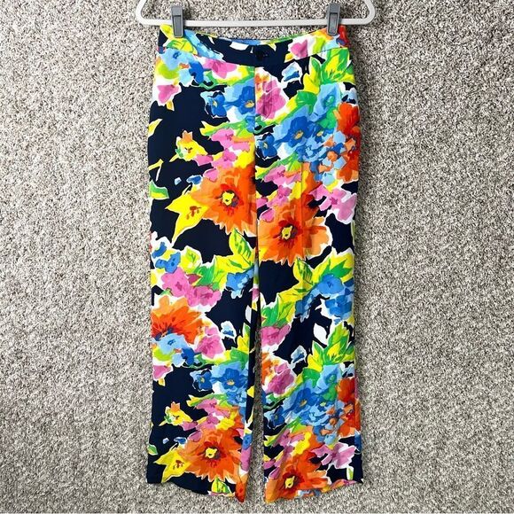 Lauren Ralph Lauren Pants Women’s 2P Floral Print Flowy Wide Leg - Picture 1 of 6
